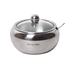 Cukiernica stalowa z łyżeczką ze stali 460ml