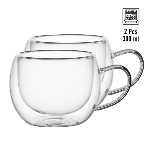 Kubki termiczne Kamille podwójne szkło komplet 2 szt 300 ml