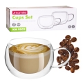 Filiżanki szklane Kamille podwójna ścianka do cappuccino i latte