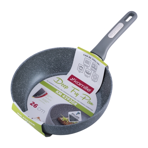 Patelnia wok granitowa 26 cm Kamille do smażenia i duszenia