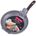 Patelnia granitowa Kamille 26 cm z uchwytem imitacja drewna