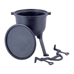 Kociołek garnek  żeliwny myśliwski z powłoką marmurkową 7L