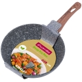 Patelnia granitowa wok 28 cm Kamille głęboka do indukcji