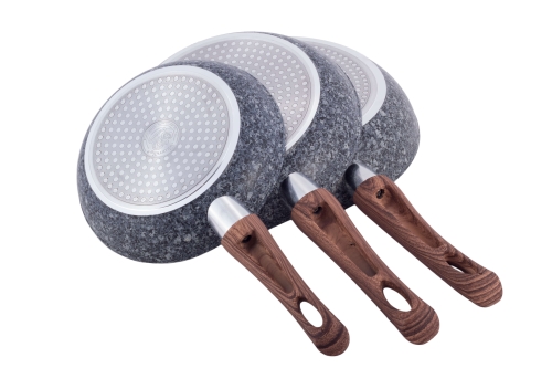 Komplet patelni granitowych 20 24 28 cm Kamille non stick indukcja