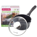 Rondel marmurkowy Kamille 16 cm 1,2L z pokrywką szklaną garnek do sosów na indukcję i gaz