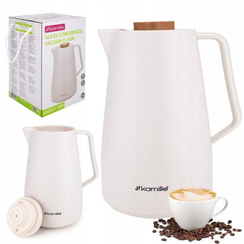 termos dzbanek 1,5 l Kamille biały szklany wkład