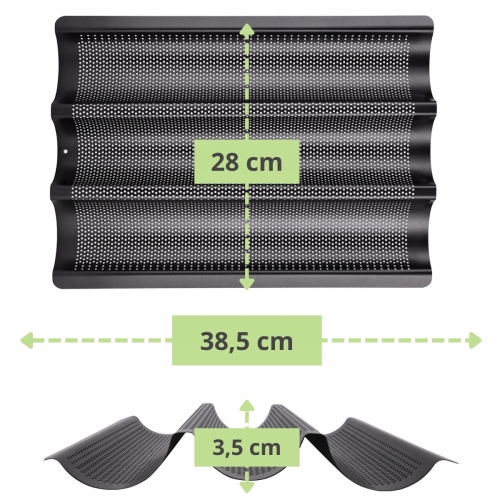 blacha do pieczenia bagietek 3 sztuki Kamille