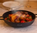 garnek typu wok 5,5L Kamille marmurowy z pokrywką do wszystkich kuchenek