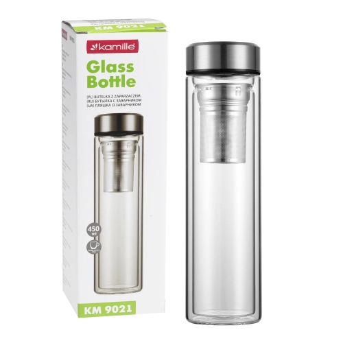 bidon szklany 450 ml Kamille z zaparzaczem do herbaty liściastej i owoców