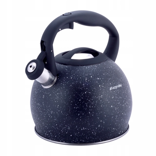 czajnik z gwizdkiem 3L Kamille na gaz i indukcję stalowy  czarny