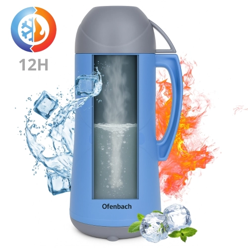 bidon termiczny 450 ml Kamille szklany wkład szczelny kubeczek