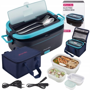Elektryczny lunch box samochodowy 1,5L + torba termiczna Kamille