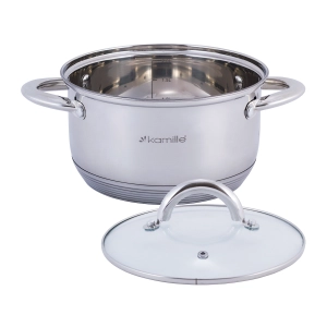 Garnek ze stali nierdzewnej ze szklaną pokrywką 2,4L