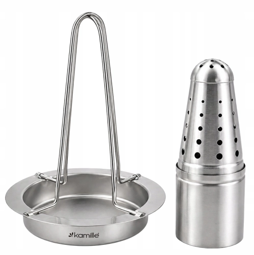 uchwyt do pieczenia kurczaka Kamille z podstawką na tłuszcz