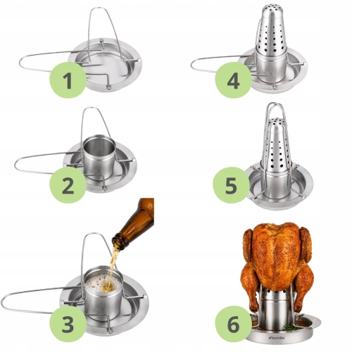 stojak do pieczenia drobiu Kamille pionowy uchwyt 360 stopni