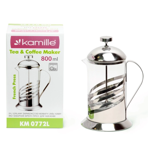 szklany zaparzacz do herbaty i kawy 800 ml Kamille french press