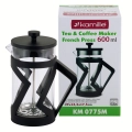 french press 600 ml Kamille KM0775M czarny nowoczesny zaparzacz
