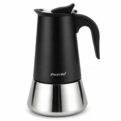 mała kawiarka do kawy 300 ml ze stali nierdzewnej z ergonomicznym uchwytem