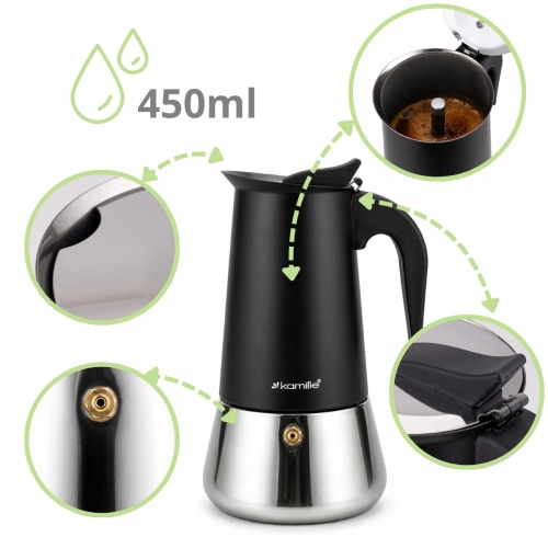 kawiarka moka 450 ml stal nierdzewna do codziennego parzenia kawy