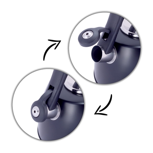 czajnik stal nierdzewna czarny 3L Kamille z gwizdkiem i termometrem