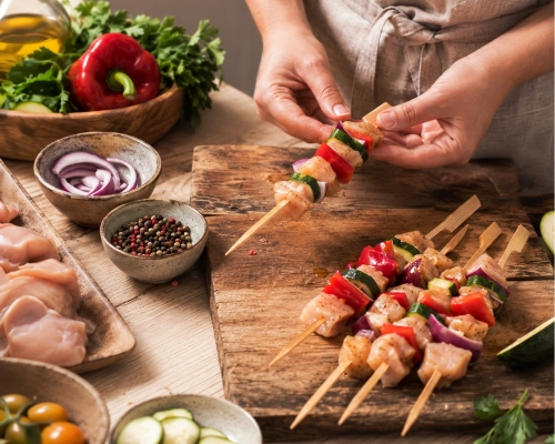 Szpikulce bambusowe do szaszłyków i przekąsek grillowych