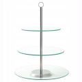 Elegancka patera trzypoziomowa szklana 21/25/30 cm Kamille na słodkie wypieki
