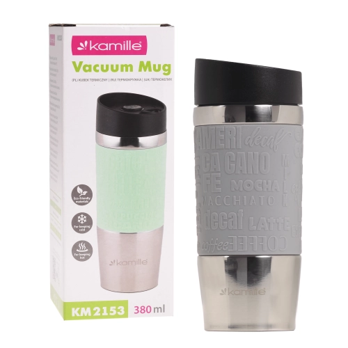 Kubek podróżny termiczny Kamille 280 ml z antypoślizgowym uchwytem