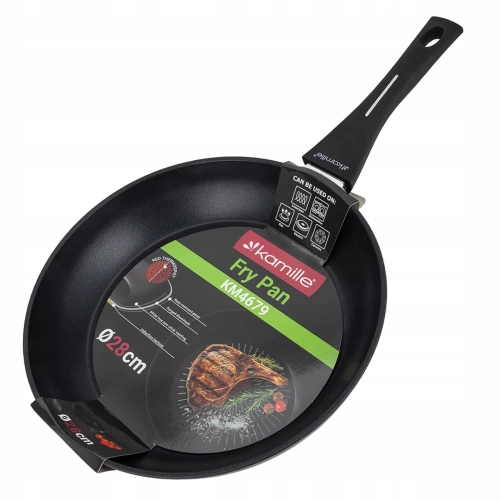 Uniwersalna patelnia Kamille 28 cm do mięsa ryb i warzyw