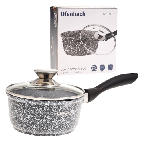Rondel granitowy OFENBACH 1,2 l 16 cm z pokrywką do gotowania