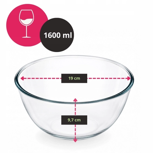Wysoka misa szklana Kamille 1600 ml do podawania sałatek