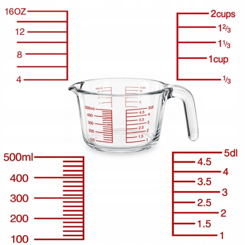 Miarka 500 ml Kamille do odmierzania wody, mleka i innych płynów