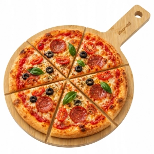 Deska do pizzy serów ciasta bambusowa do serwowania z rączką 23 cm Kamille