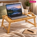 Bambusowy stolik do łóżka Kamille z miejscem na laptopa
