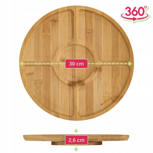 Obrotowa deska Kamille 30 cm do podawania serów, wędlin i przekąsek