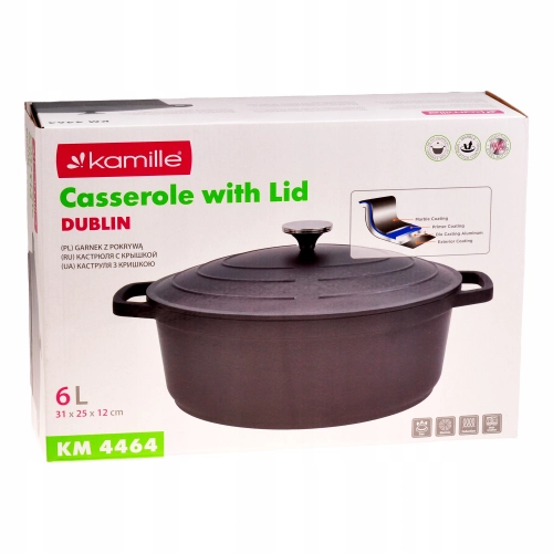 Garnek aluminiowy Kamille 6 l do przygotowywania zup, gulaszu i innych potraw