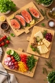 Bambusowy zestaw desek Kamille do krojenia warzyw, owoców i pieczywa