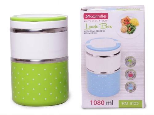 pojemnik obiadowy Kamille 1080 ml dwukomorowy szczelny lunchbox
