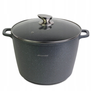 Solidny garnek kocioł granitowy z pokrywką 10L
