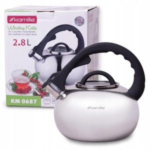 CZAJNIK STALOWY Z GWIZDKIEM INDUKCJA 2,8L GAZ