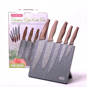 NOŻE W BLOKU ZESTAW NOŻY NOŻE KUCHENNE KAMILLE