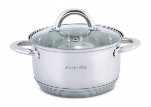 Garnek ze stali nierdzewnej ze szklaną pokrywką 2,4L