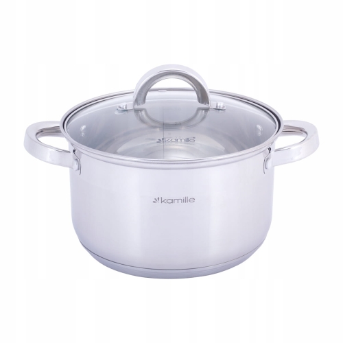 Komplet garnków kuchennych Kamille 12 el stal nierdzewna