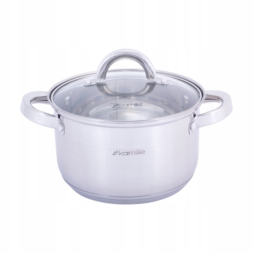 Garnki na indukcję Kamille komplet 12 el stal nierdzewna