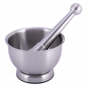 Zestaw moździerz z tłuczkiem, ubijakiem stalowy