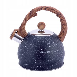 Marmurkowy czajnik z gwizdkiem imitacja drewna 2,0L 