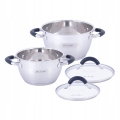 Komplet garnków Kamille 4 elementy stalowy zestaw kuchenny