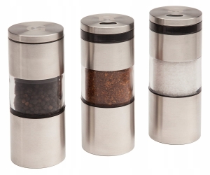 Zestaw, komplet 3szt. młynek + 2 pojemniki z magnesem