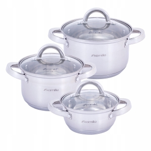 Zestaw komplet garnków ze stali nierdzewnej 6el.