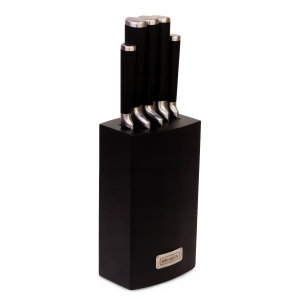 Zestaw, komplet noży w bloku czarny 5el.