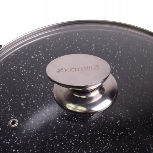 garnek marmurowy Kamille 6,2L z pokrywką aluminiowy nieprzywierający